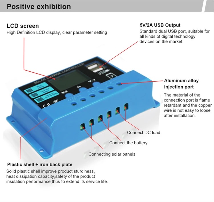 Fabrikpreis OEM-Service 12V 24V Solarladeregler Solarregler 10a 20a 30a 40a 50a 60a pwm Solarladeregler