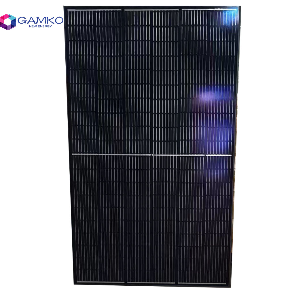 455 W Mono-Solarpanel, Doppelglas, bifazial, komplett schwarz erhältlich