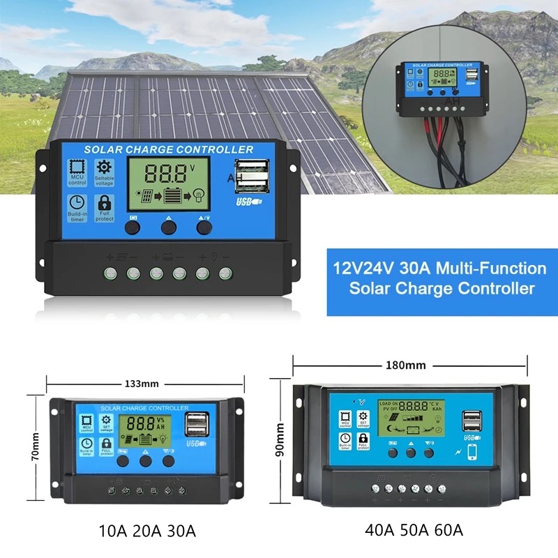 Fabrikpreis OEM-Service 12V 24V Solarladeregler Solarregler 10a 20a 30a 40a 50a 60a pwm Solarladeregler